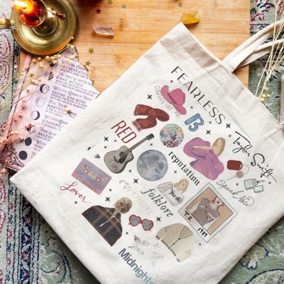 NEW! TS Taylor Swift Swiftie Canvas Tote Bag Eras Album Covers - Picture 1 of 4